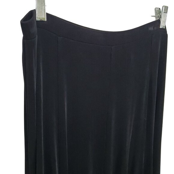 Chicos Travelers 3 Sz XL Skirt Slinky Stretch Full Flared Multi Panel Midi Long - Picture 6 of 9